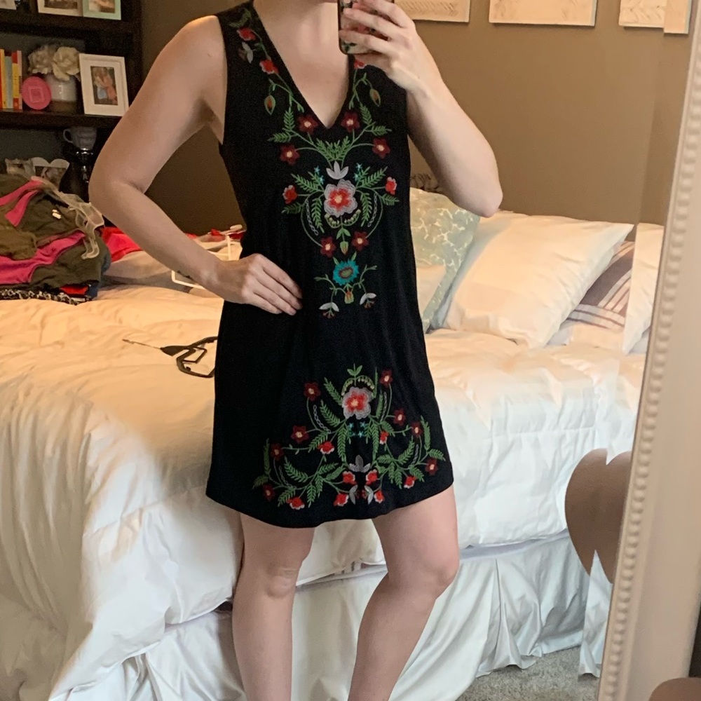 Black suede tank dress